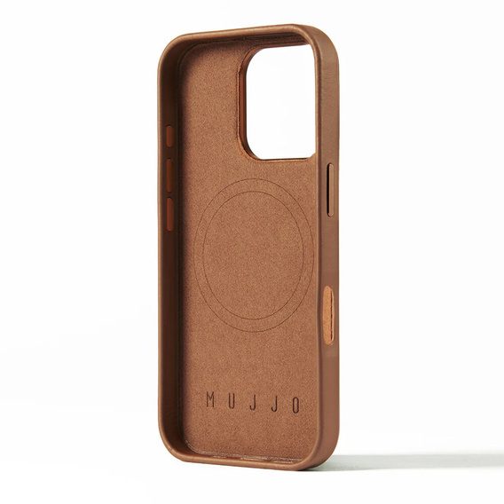Etui Mujjo Skórzane do iPhone 16, MagSafe, brązowe