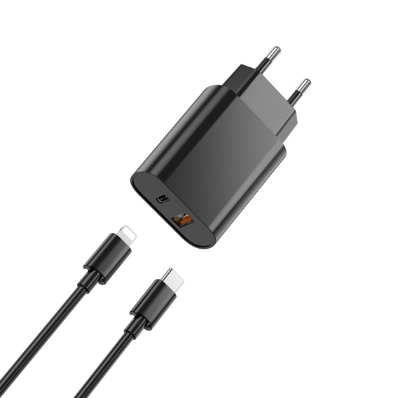 SZYBKA ŁADOWARKA USB-C 20W + KABEL 1M do IPHONE X 11 12 13 14 Pro Max czarna
