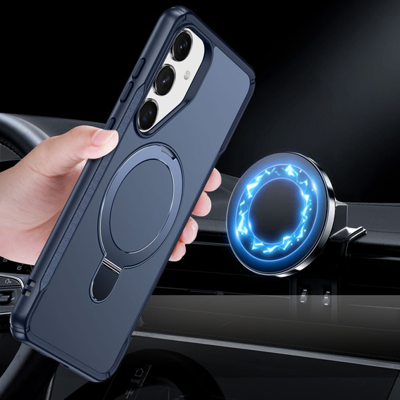 Etui do Samsung Galaxy S25/S24 z magnetyczną podstawką – niebieskie