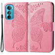 Etui z klapką do Motorola Edge 30, Butterfly, różowe