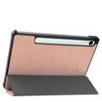 Etui do Samsung Galaxy Tab S10 Lite / S10 FE / S9 FE, Tri-fold, z miejscem na rysik, różowe rose gold