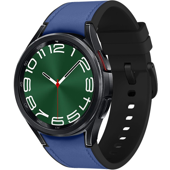 Pasek Skórzany do Samsung Galaxy Watch 4/5/6/7/FE 40/42/43/44/45/46/47mm, Niebieski