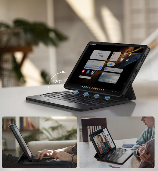 Etui z klawiaturą do Samsung Galaxy Tab A9+, Dexnor Magnetic Keyboard Touchpad, czarne