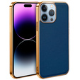 Etui do iPhone 13 Pro, Cowhide Leather, niebieskie