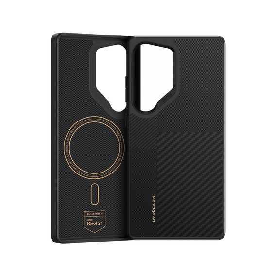 Etui BENKS Kevlar do Samsung Galaxy S25 Ultra, Montage Magnetic Armor Pro 600D B045, do MagSafe, czarne