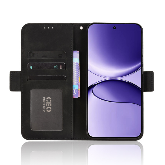 Etui z klapką do Xiaomi Poco F7, Card Slot, czarne
