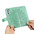 Etui z klapką do Samsung Galaxy S21 FE, Mandala, zielone