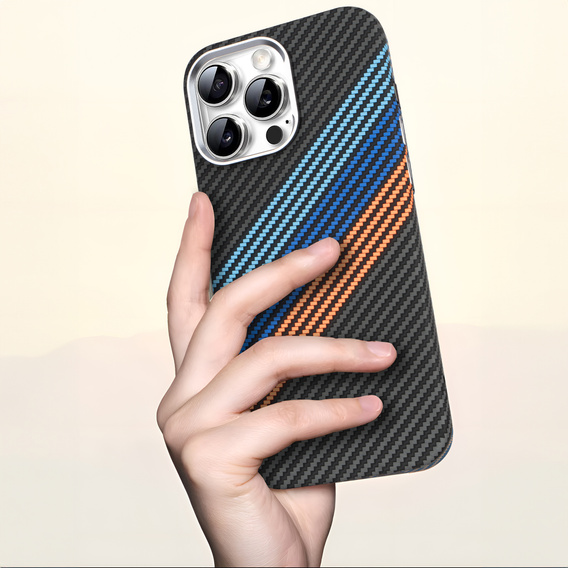Etui do iPhone 16 Pro Max, Carbon Fiber MagSafe, granatowe