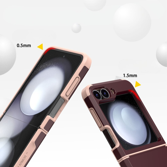 Etui pancerne do Samsung Galaxy Z Flip7 FE / Z Flip6, Armor Shockproof, bordowe