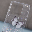 Etui do Xiaomi 13T / 13T Pro, Glitter Butterfly, białe