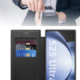 Etui z klapką do Samsung Galaxy S25 Ultra, RFID Wallet MagSafe z ochroną aparatu, czarne