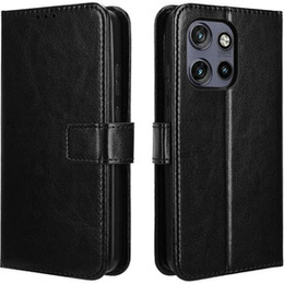 Etui z klapką do Motorola Edge 50 Neo / Motorola ThinkPhone 25, Crazy Horse Wallet, czarne