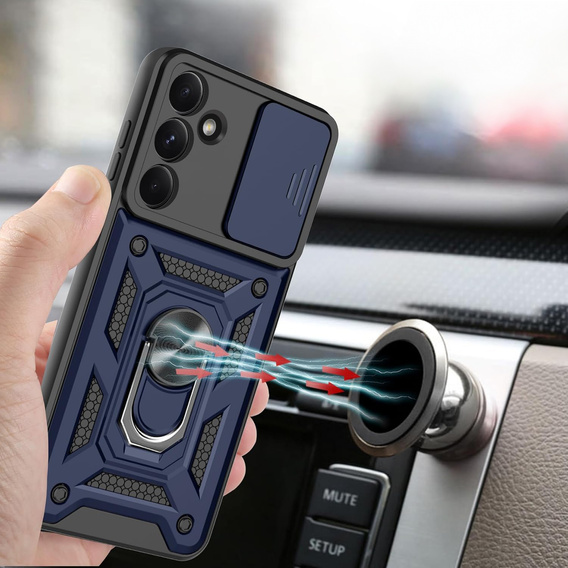 Etui pancerne do Samsung Galaxy A56, CamShield Slide, niebieskie + Szkło Hartowane 9H
