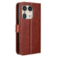 Etui z klapką do Motorola Edge 50 Ultra, Crazy Horse Wallet, brązowe