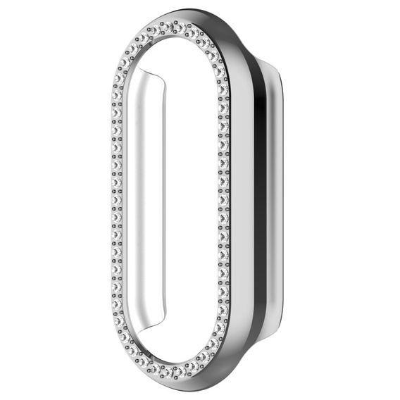 Etui z Diamentami do Xiaomi Smart Mi Band 9, Srebrne