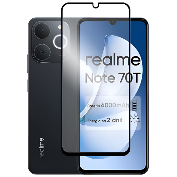 2x Szkło Hartowane do Realme Note 70T 4G, ERBORD 3D pełne, szybka na cały ekran