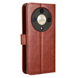 Etui z klapką do Honor Magic 6 Lite 5G, Crazy Horse Wallet, brązowe