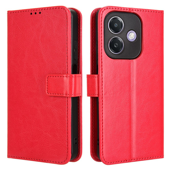 Etui z klapką do Oppo A40 / Oppo A40m, Crazy Horse Wallet, czerwone
