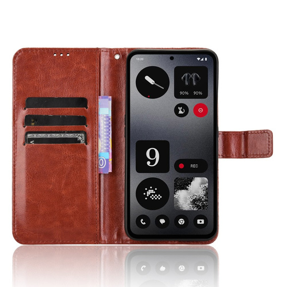 Etui z klapką do Nothing CMF Phone 1, Crazy Horse Wallet, brązowe