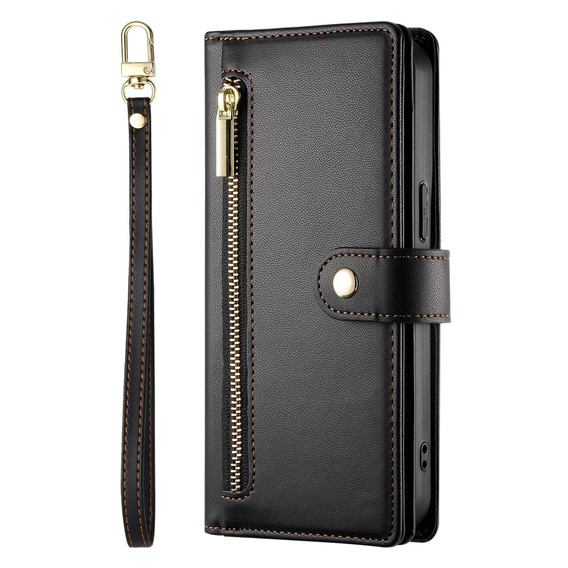 Etui z klapką do Samsung Galaxy A17 5G, Wallet Zipper Pocket, czarne