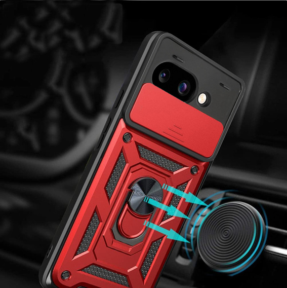 Etui pancerne do Google Pixel 9A, CamShield Slide, czerwone