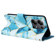 Etui z klapką do Xiaomi Redmi Note 13 Pro 4G / Xiaomi Redmi Note 14S / Xiaomi Poco M6 Pro 4G, Wallet, Marble niebieskie