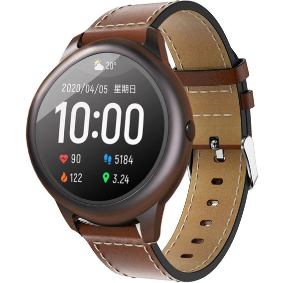Skórzany Pasek do Huawei Watch 4 Pro, Brązowy