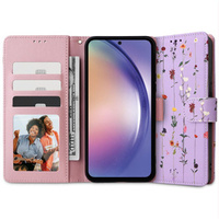 Etui Tech-Protect Wallet do Samsung Galaxy A55 5G, Garden, fioletowe