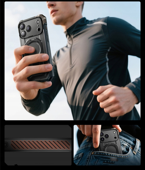 Etui Supcase do iPhone 17 Pro, Unicorn Beetle Grip Mag, Black