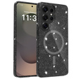 Etui do Samsung Galaxy S26 Ultra, do MagSafe, brokatowe, przezroczyste / czarne