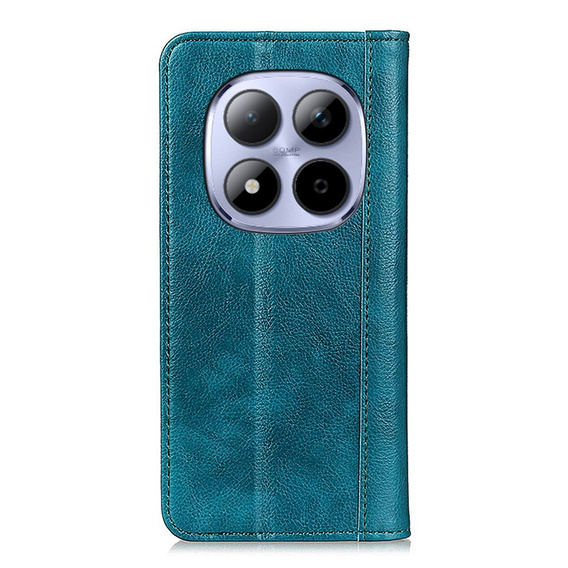 Etui z klapką do Xiaomi Redmi Note 15 Pro 5G, Split Leather, zielone