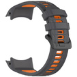 Pasek silikonowy do Garmin Instinct 3 Solar / Instinct 3 AMOLED 45mm – sportowy, szaro-pomarańczowy