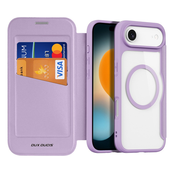 Etui z klapką Dux Ducis do iPhone Air, Skin X Pro, do MagSafe, fioletowe