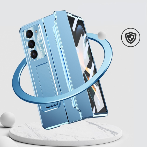 Etui ochronne PC z podstawką i ochroną zawiasu do Samsung Galaxy Z Fold6 5G – niebieskie