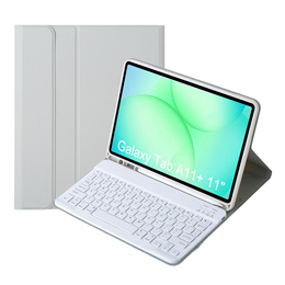 Etui z klawiaturą do Samsung Galaxy Tab A11+, Leather Pen Slot, szare
