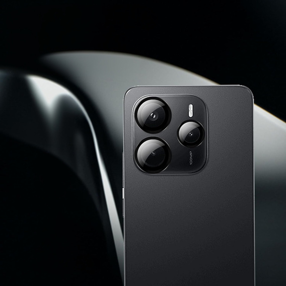 Szkło na aparat do Xiaomi Redmi Note 14 5G z aplikatorem do montażu, czarne