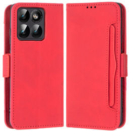 Etui z klapką do Motorola Edge 60 Pro – Card Slot Wallet, czerwone