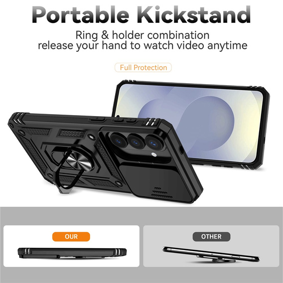 Etui pancerne do Samsung Galaxy S26 Plus, CamShield Slide, czarne