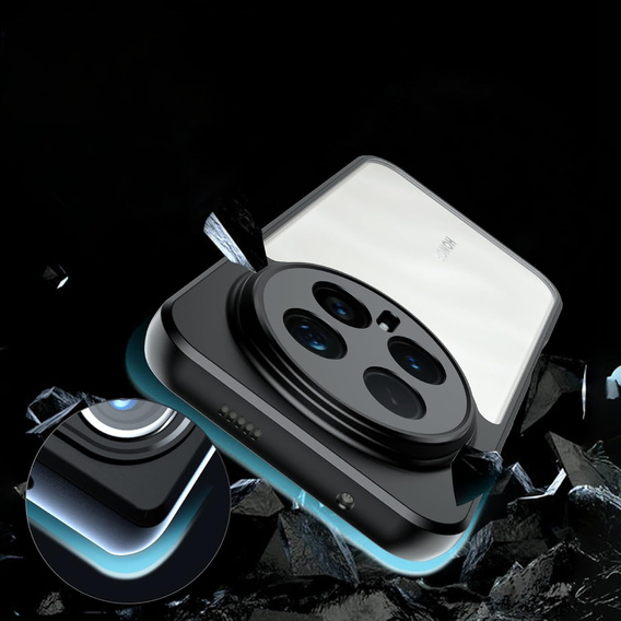 Etui do Honor Magic 8 Pro, Fusion Hybrid, przezroczyste z czarną ramką