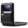 Etui z klapką CASEME do Samsung Galaxy Z Flip 3, Waxy Textured, czarne