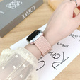 Pleciony Pasek Nylonowy z Klamrą do Apple Watch 1/2/3/4/5/6/7/8/9/10/11/SE 38/40/41/42mm – Różowy