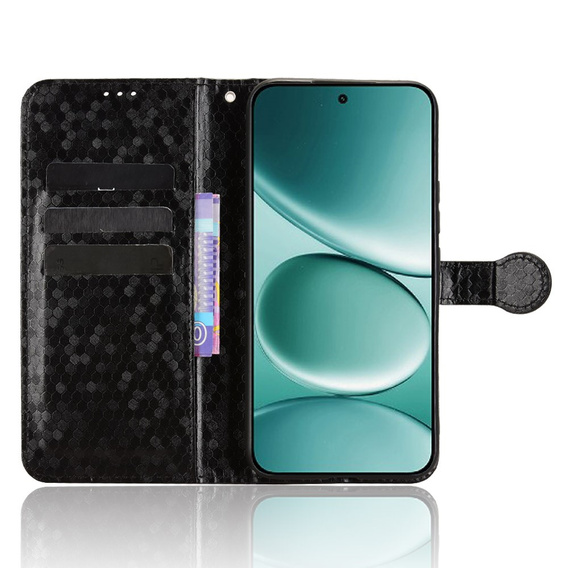 Etui z klapką do Xiaomi Redmi Note 15 Pro 5G, Wallet Rhombus, czarne