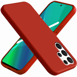 Etui do Samsung Galaxy S22 Ultra 5G, Silicone Lite, czerwone