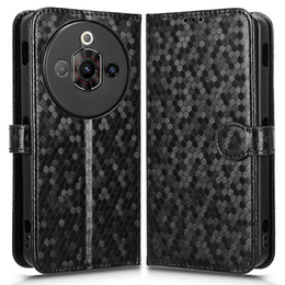 Etui z klapką do Nubia Focus Pro 5G, Wallet Rhombus, czarne