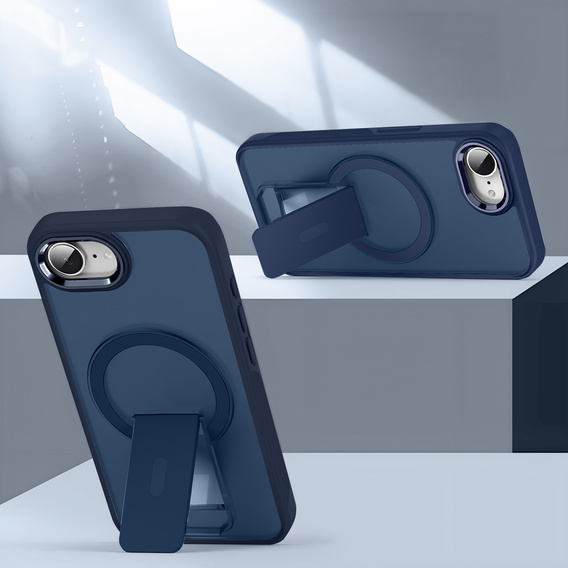 Etui do Iphone 16E, Kickstand Matt Case, do MagSafe, niebieskie