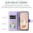 Etui z klapką do Samsung Galaxy S25 FE, Rhombus Crossbody Leather, fioletowe