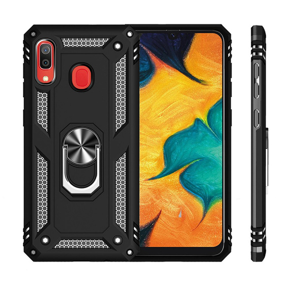Etui pancerne do Samsung Galaxy A40, Nox Case Ring, czarne