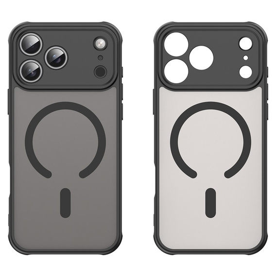Etui do iPhone 17 Pro Max, do MagSafe, matowe z ochroną aparatów, czarne
