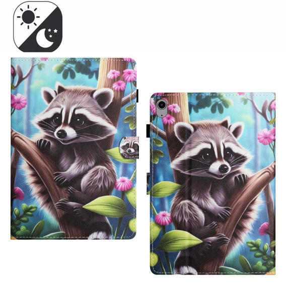 Etui do iPad 10.9" 2022 (10 gen.) / iPad 11" 2025 A16 (11 gen.), z klapką, raccoon