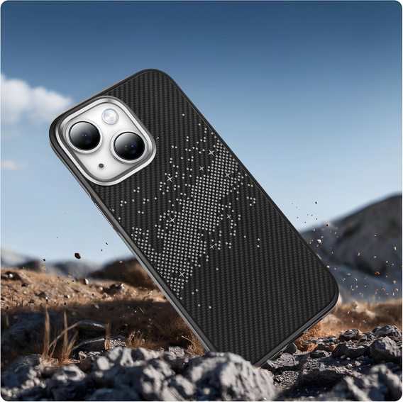 Etui do iPhone 15, Milky Way, szare